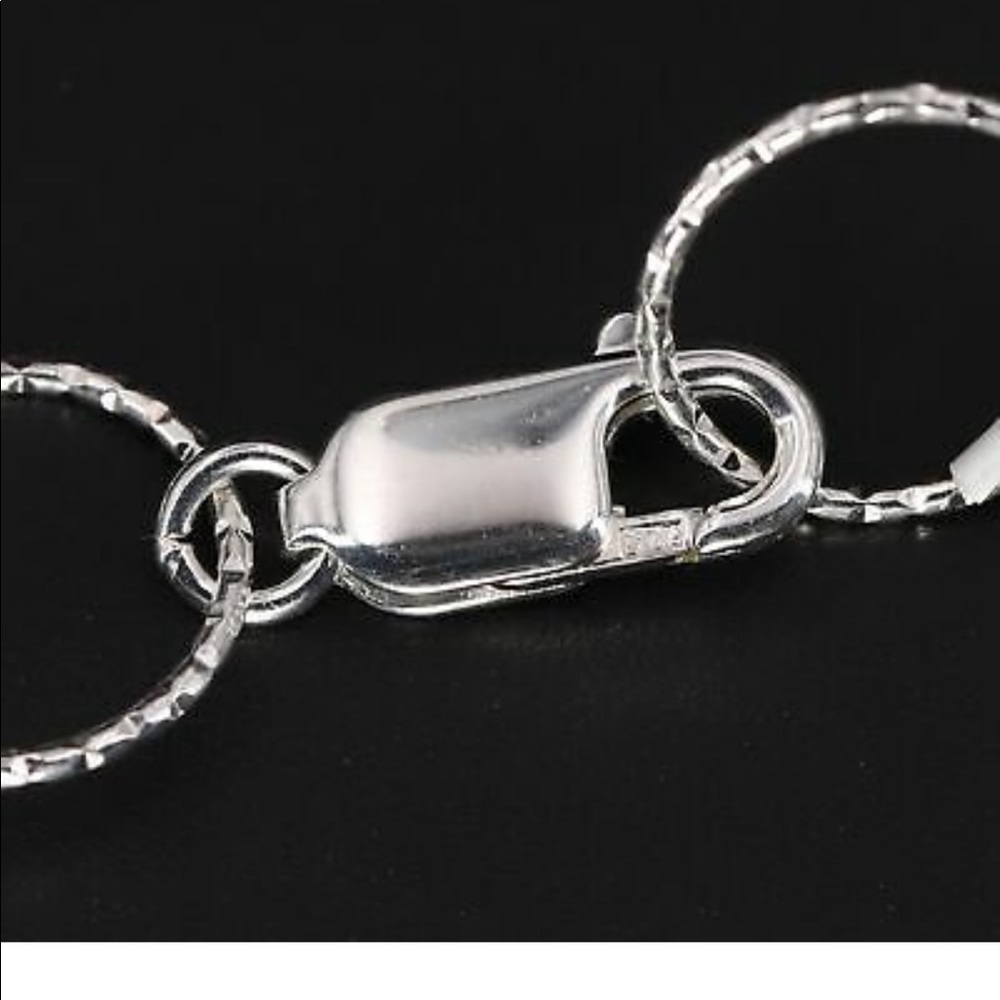 Sterling Silver - Black Agate Graduated Circle Link 24.5" Necklace - 28g - Picture 5 of 6